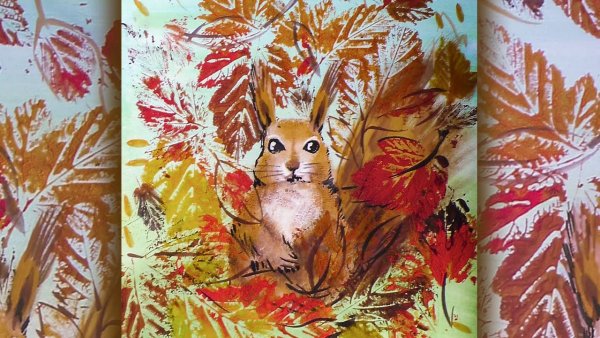 Белочка гуашью для детей