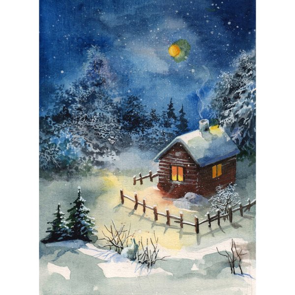 Анастасия Беседина художник акварель зима