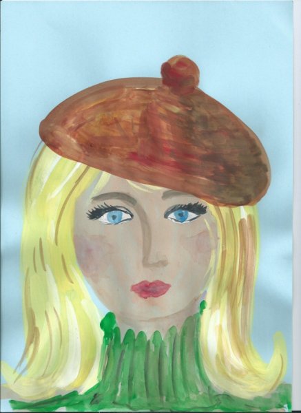 Портрет мамы гуашью