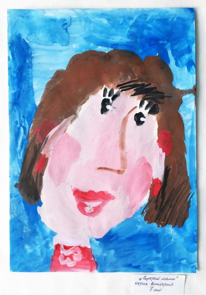 Мамин портрет гуашь