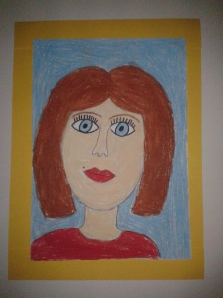 Портрет мамы мелками