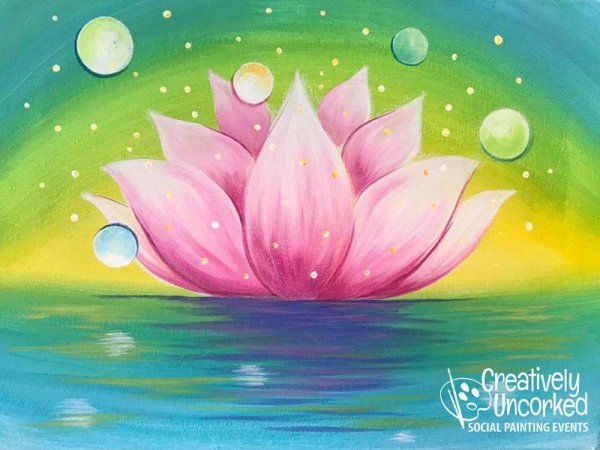 Лотос акриловыми красками