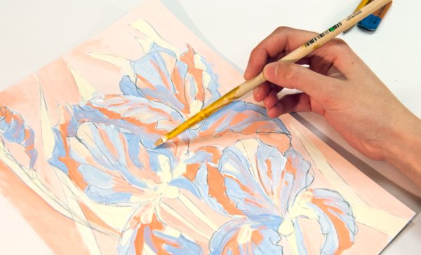 Раскрашивать гуашью