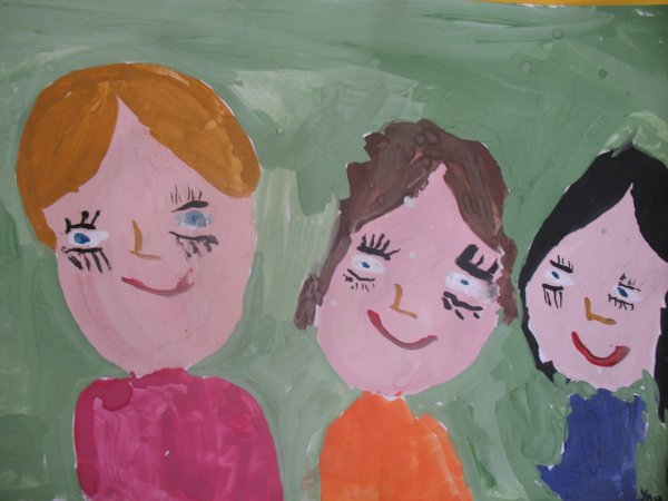 Рисунок на тему семья гуашью