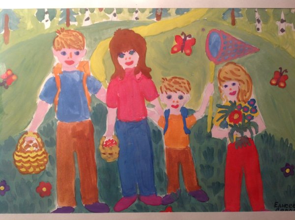 Рисунок моя семья красками