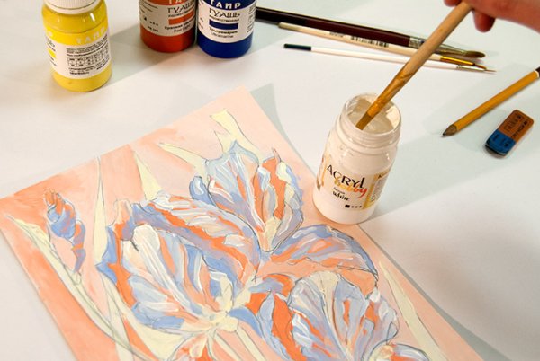 Раскрашивание гуашью