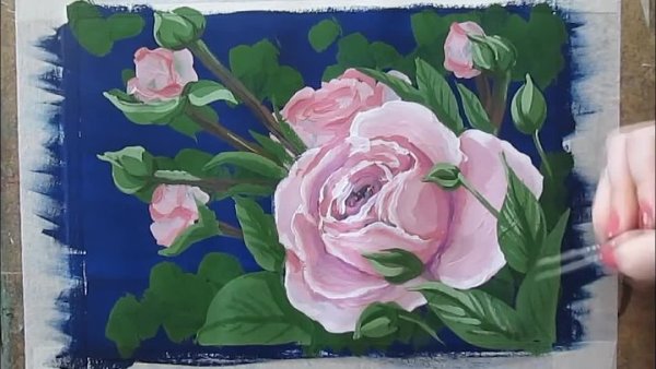 Розочки гуашью