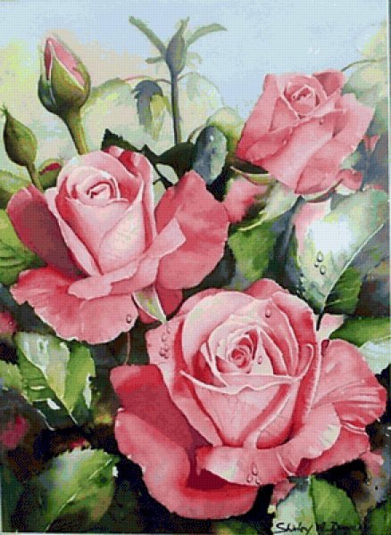 Розочки гуашью