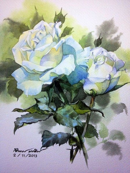 Нежные цветы художника Kitipong ti