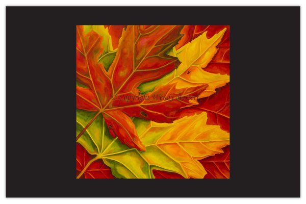 Осенние листья акрилом