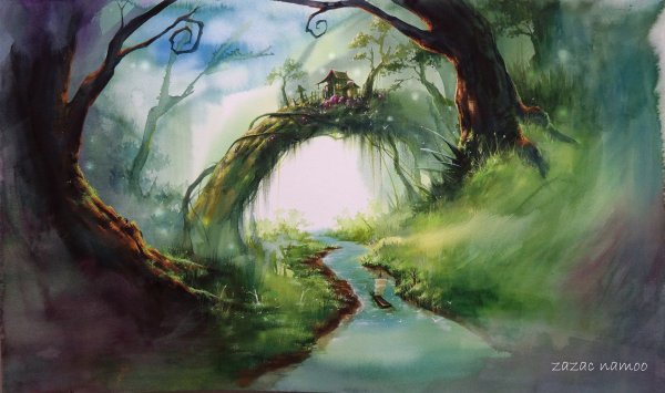 Zazac Namoo акварель лес