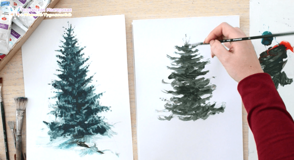 Мастер класс рисования елки