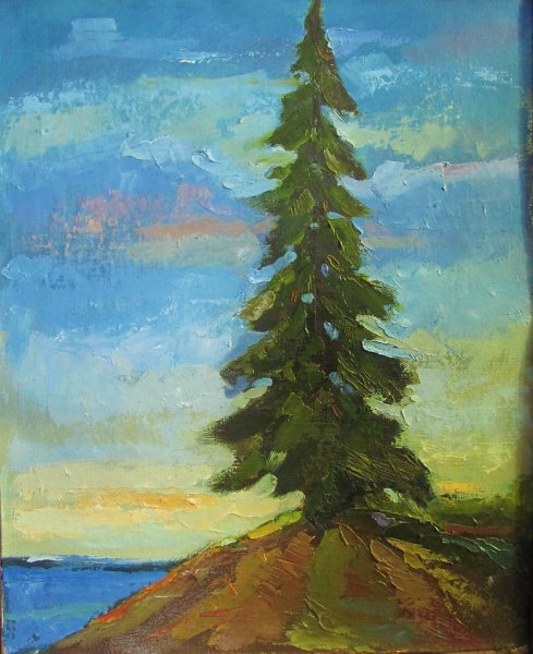 Пейзаж с елями