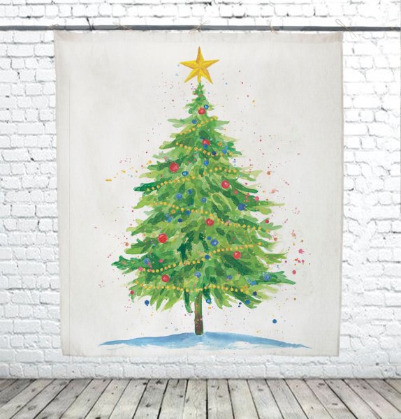 Елка гуашью