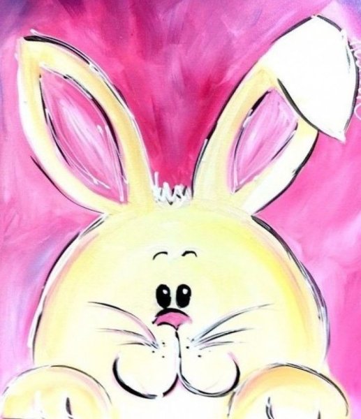 Заяц красками для детей
