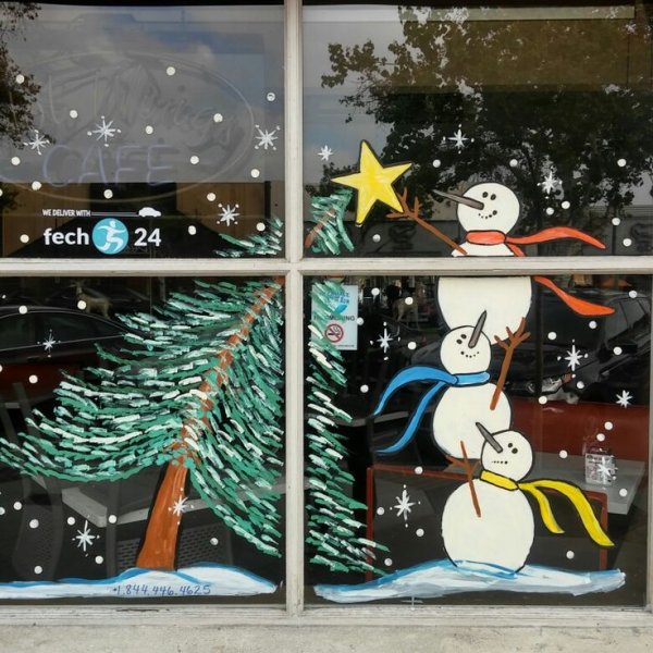 Новогодние рисункикина окнах