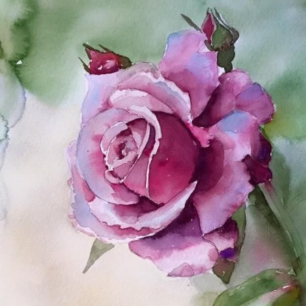 Фламинго гуашью