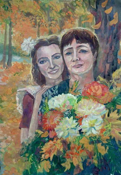 Рисунки гуашью для мамы