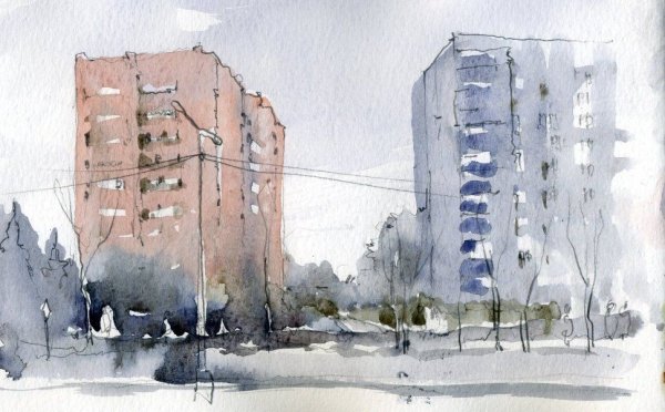 Пленэр этюды акварелью