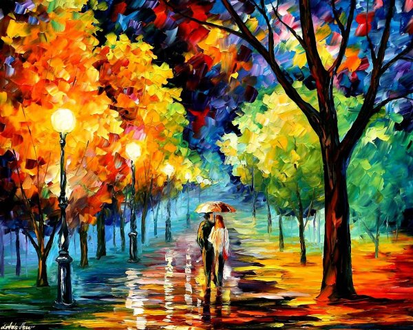 Леонид Афремов картины аллея