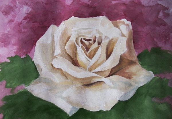 Розы гуашью для начинающих