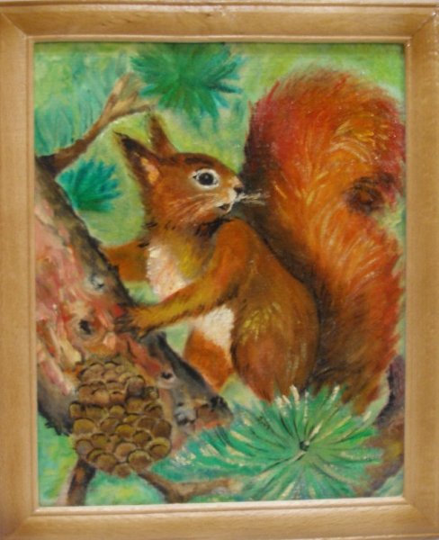 Белочка гуашью