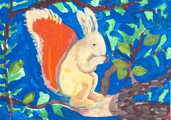 Пейзажи с животными акварелью