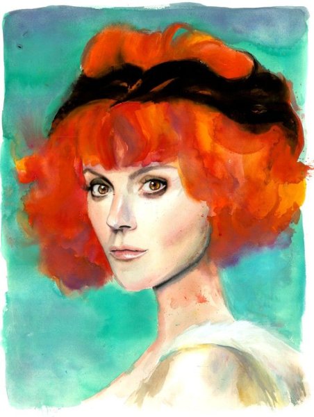 Портрет девушки акварелью для начинающих