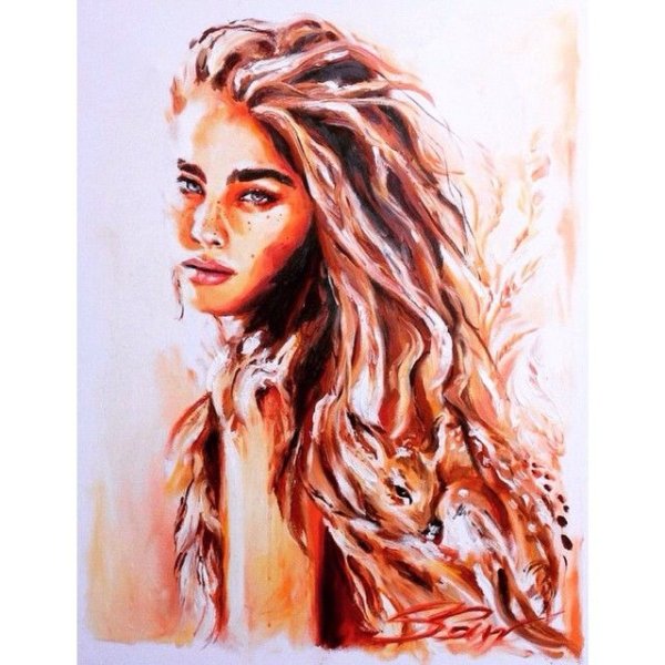 Рисунки на волосах краской