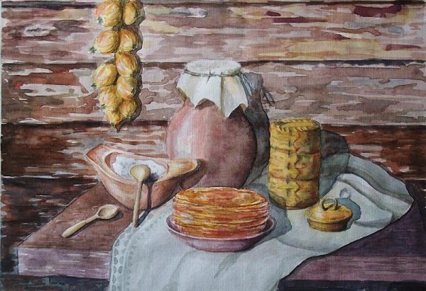 Чучело Масленицы рисунок карандашом