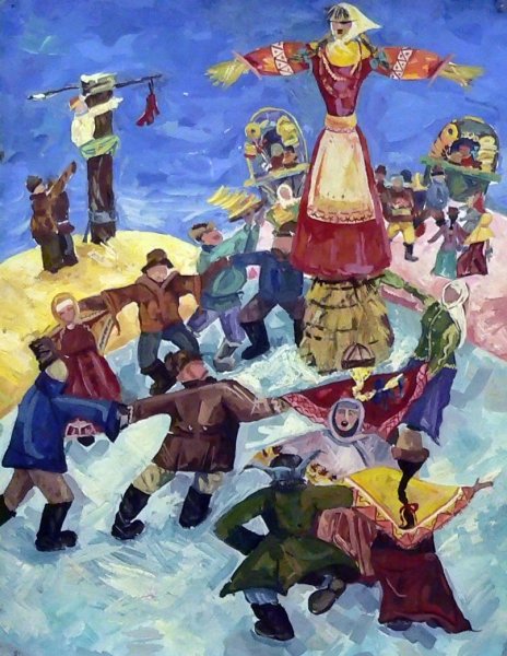 Композиция к Масленице с котами лёгкое