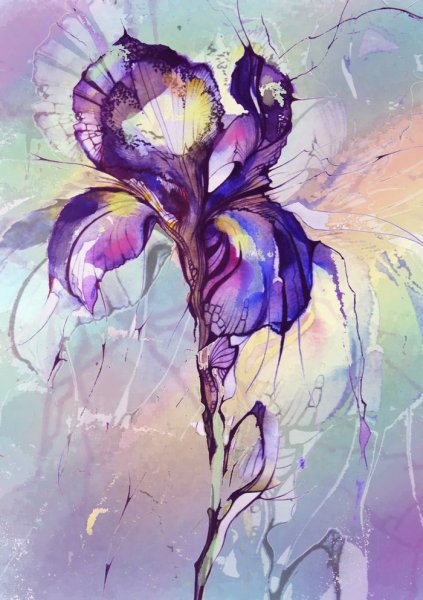 Цветы гуашью абстракция