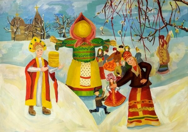 Рисуем Масленицу с детьми