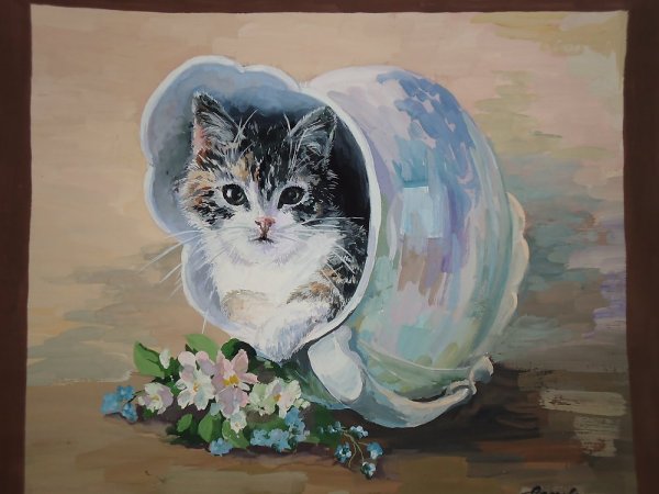 Котенок гуашью