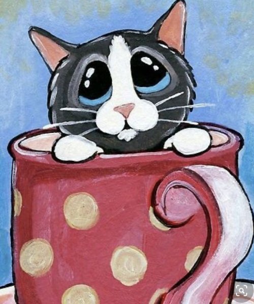 Котенок гуашью