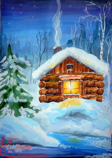 Рисование избы