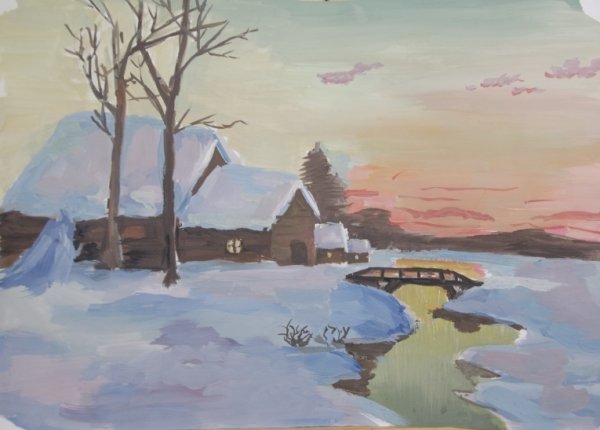 Зимний пейзаж с Церковью