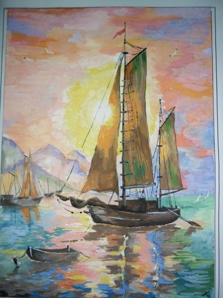 Корабль гуашью