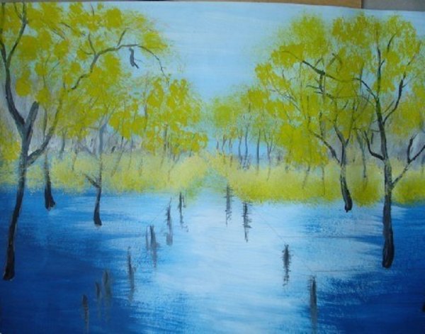 Природа красками для начинающих