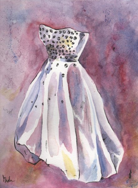 Платье акварель