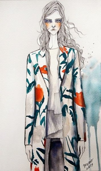 Одежда акварелью современная