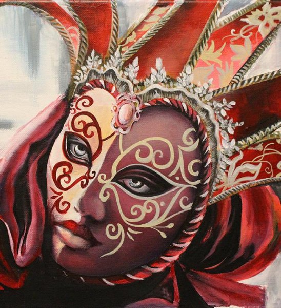 Венецианская маска акварелью