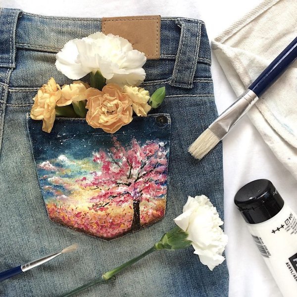 Рисование на джинсах