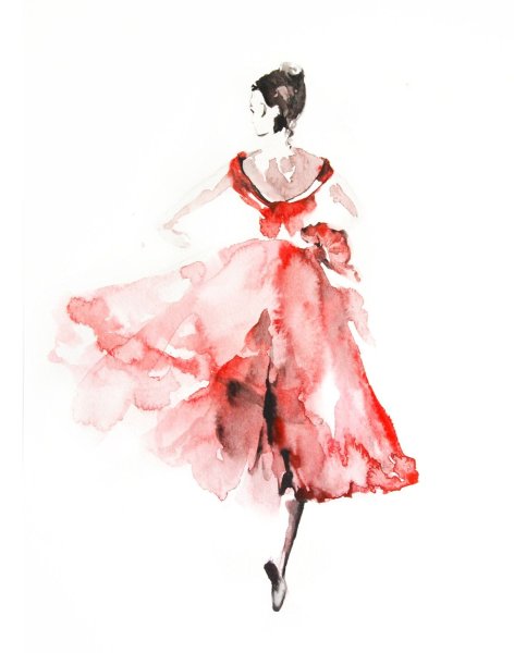 Платье акварель