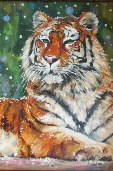 Тигр гуашью