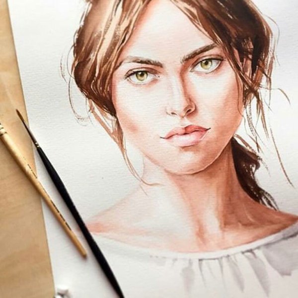 Рисование портрета акварелью