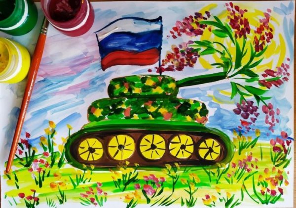 Рисование красками 23 февраля