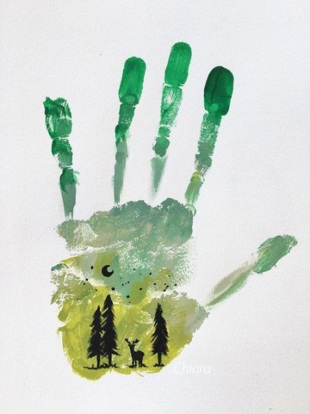 Рисование отпечаток ладони