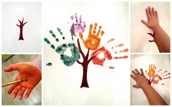 Дерево из отпечатков ладоней