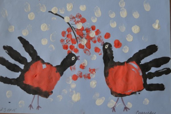 Нетрадиционное рисование птицы